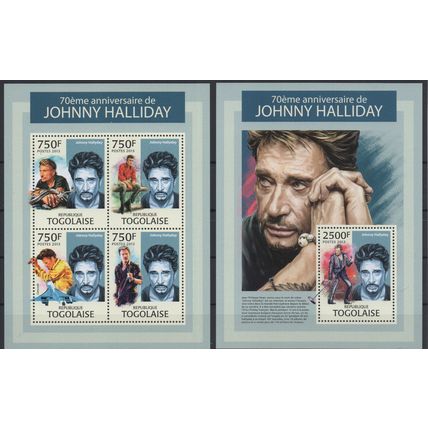 Togo 2013 Johnny Hallyday feuillet et bloc officiel Neufs **