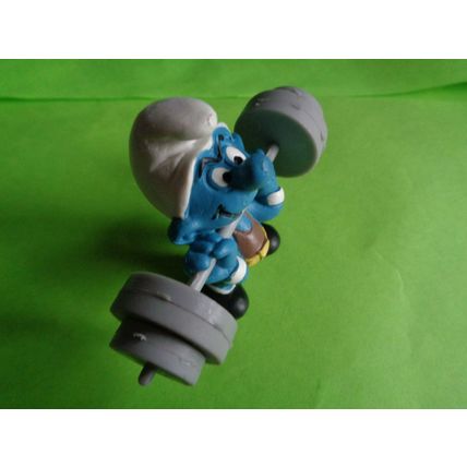 Weight lifter weight lifting smurf complete with weights