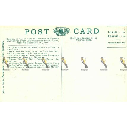 Scottish Arms, Banqueting Hall, Edinburgh Castle, 1164 Inglis Postcard, 1900s