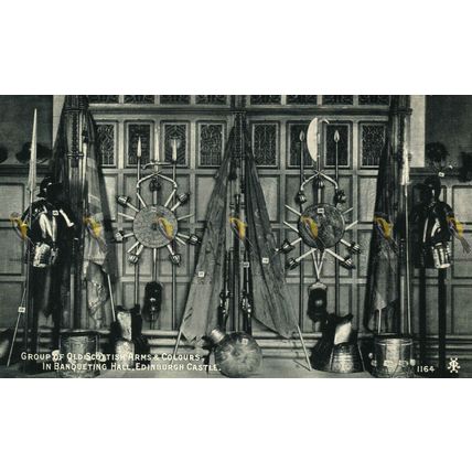 Scottish Arms, Banqueting Hall, Edinburgh Castle, 1164 Inglis Postcard, 1900s