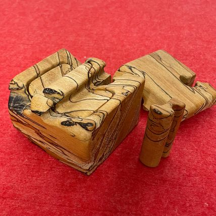 Unique Puzzle Box Handmade Vintage SIGNED Wooden Gift Box Trinket Box