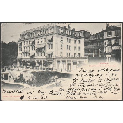Hôtel Beau Site et du Belvedère, Lausanne, 1902 - Corbaz & Cie CPA
