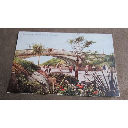 1930 Photochrom Postcard - The Bridge, Clacton on sea - Essex