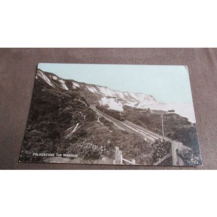 1906 fr Dainty Series Postcard- Steam Locomotive @ The Warren - Folkestone, Kent