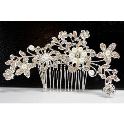 Diamante Crystal Pearl Ladies Womens Hair Accessory Comb Bridal Wedding Prom