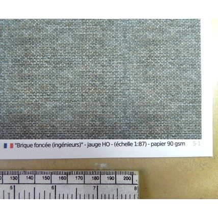 Papier "Brique foncée (ingénieurs) " - pour HO gauge-échelle 1:87-A4