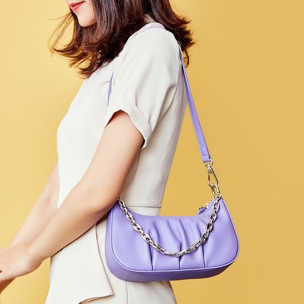 Genuine Leather Women Handbags Purple