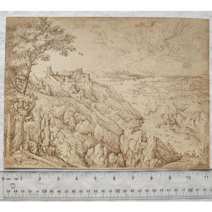 Vintage illustration: St, Jerome in the Wilderness, Pieter Brueghal, Vasari Soc