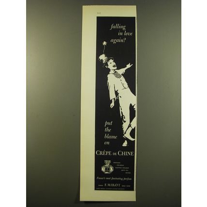 1961 F. Millot Crepe de Chine Perfume Advertisement - Falling in love again?