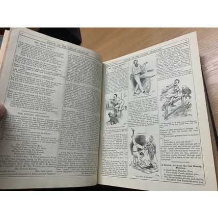 1903 PUNCH MAGAZINE BOUND VOLUMES HEAVY 2.9kg LEATHER ANTIQUE BOOK (P14)