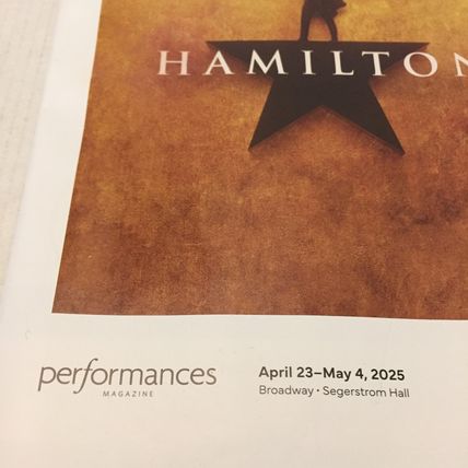 April 2025 Segerstrom Center for the Arts Hamilton Program/Magazine