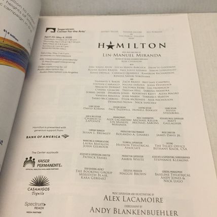 April 2025 Segerstrom Center for the Arts Hamilton Program/Magazine