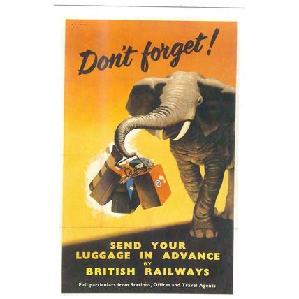 UK RAIL ADVERISING BRITISH RAILWAYS LUGGAGE IN ADVANCE CARD NO10684424