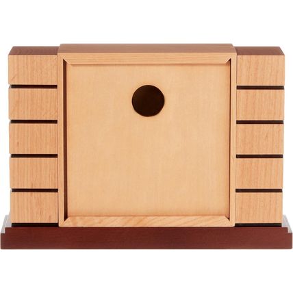 Bulova B1659 Usonian II Frank Lloyd Wright Mantel Clock, Natural Finish with Wal