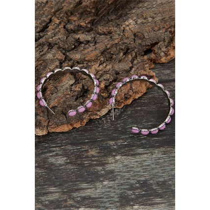 Bonbon Gem Inlay Retro C-shape Earrings