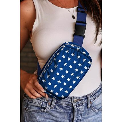 Bluing Independent Day Flag Star Printed Crossbody Bag