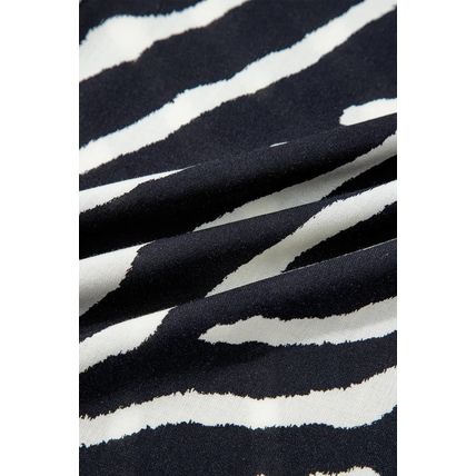 Black Zebra Striped Summer Wide Leg Pants