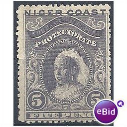 Niger Coast Prot 1894 SG49 5d Grey-Lilac Mounted Mint.