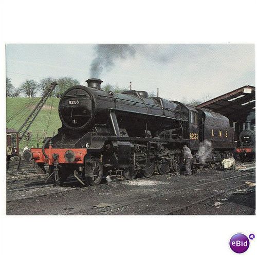 Railway Postcard LMS 8F 8233 BRIDGNORTH SHED 1977 Stanier 2-8-0 Loco
