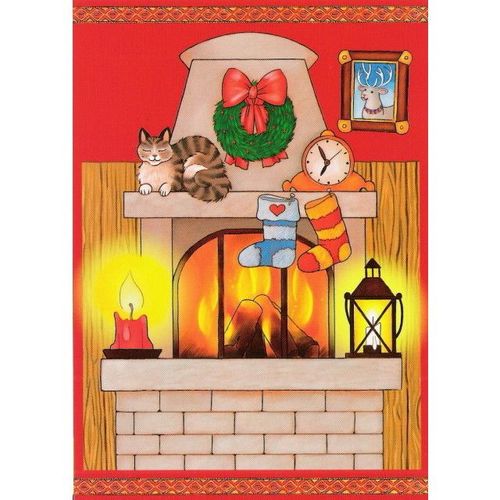 Posti: Christmas Postcard by Nina Rintala - Fire Place.