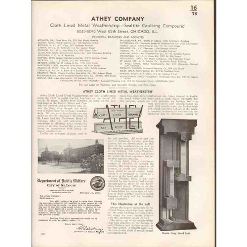athey company 1938 cloth lined metal weatherstrip vintage catalog