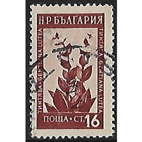 Mi 878: 16 st. lake-brown/cream Medicinal Flowers, line perf. 12¾