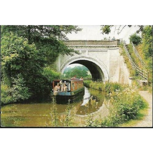 Denford, Staffordshire nr Leek - Hazlehurst Aqueduct, canals - postcard c.1990s