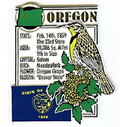 Oregon The Beaver State Montage Fridge Magnet