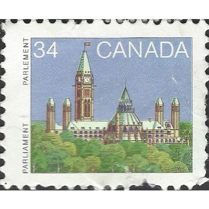 CANADA, Parliament Buildings, westblock , blue 1985, 34c, #5