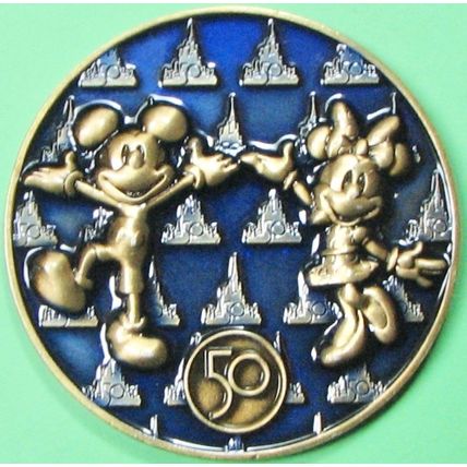 Disney's 50th Anniversary. Challenge Coin. 1.75". 46b.