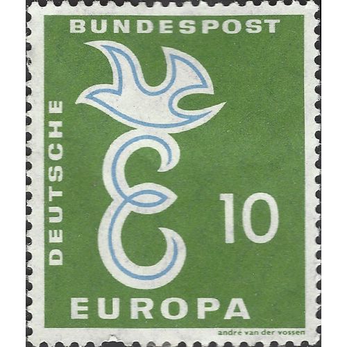 GERMANY, Europa CEPT, European Peace, brown 1958, 10pf