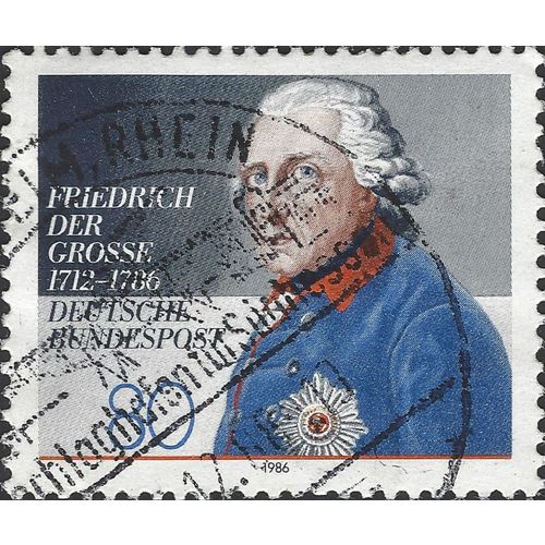GERMANY, King Frederick the Great. 1712-1786, blue 1986, 80pf, #5