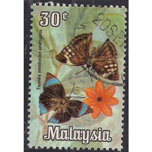 Malaysia 1970 QE2 30ct Butterfly Zeuxidia Amethystus Used SG 65 ( C296 )