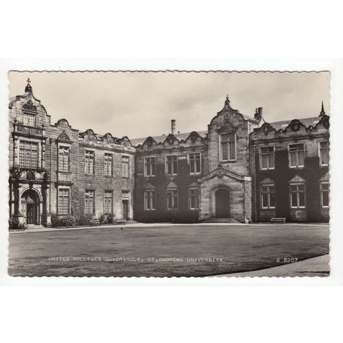 United Colleges Quadrangle St Andrews University Postcard 1964 RP Fife