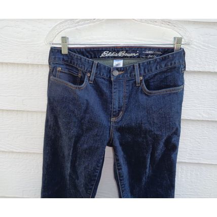 Womens Eddie Bauer Curvy Boot Cut Denim Blue Jeans 6 31x32 Dark blue