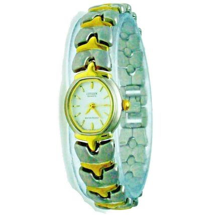 New Ladies Citizen Watch Mat Two Tone Oval S. Steel Water Resistant Wristwatch