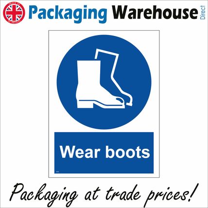 MA123 WEAR BOOTS SIGN PROTECTIVE FOOTWEAR CONSTRUCTION BUILDING STEEL TOE CAP