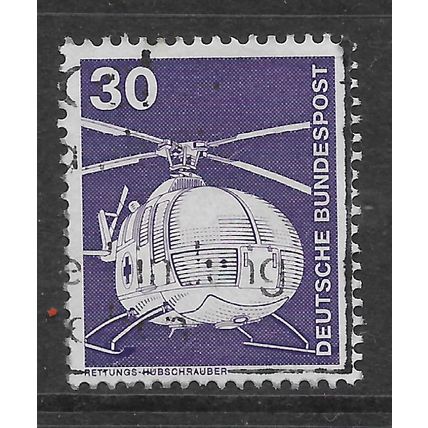 GERMANY 1975 30pf LILAC RESCUE HELICOPTER SG 1742 FINE USED#3