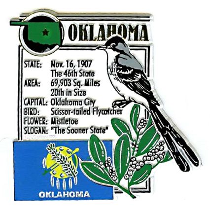 Oklahoma The Sooner State Montage Fridge Magnet