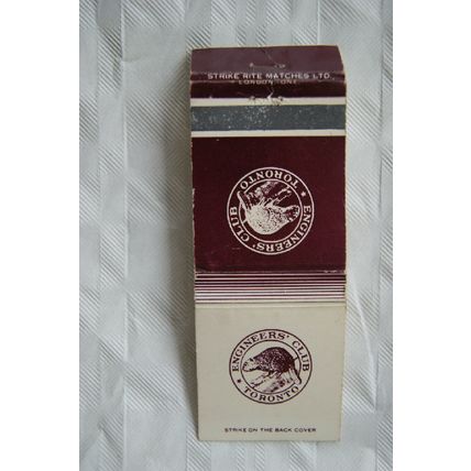 Matchbook Cover Engineers Club, Toronto