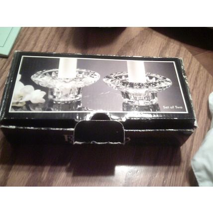 Forever Crystal tapered candle holder in box