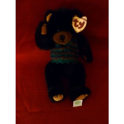 BORIS TY COLLECTIBLE ARTICULATED RETIRED BEAR IN SWEATER VEST 1993