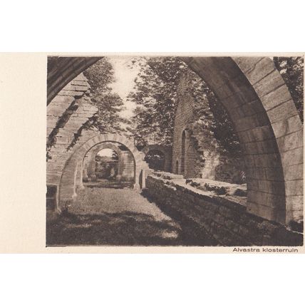 Alvastra Ruins Sweden Antique Postcard