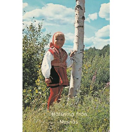 Halsning Fran Nusnas Swedish Childrens Fashion Postcard