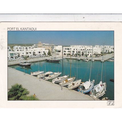 Port El Kantaoui Port Tunisia Postcard posted 1989 creased