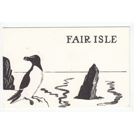 Fair Isle Shetland Islands Sketch Art Postcard