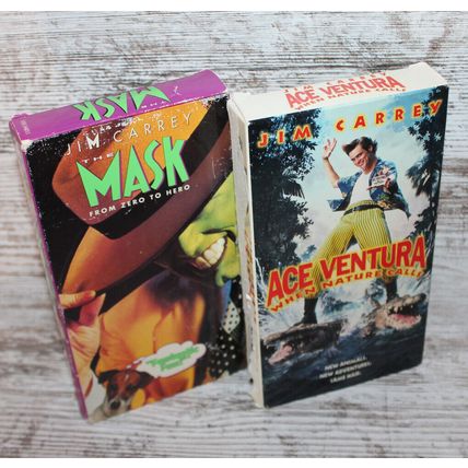 Jim Carrey Comedy Classic VHS Lot The Mask and Ace Ventura When Nature Calls
