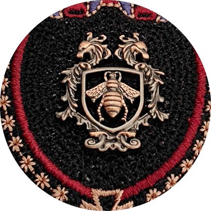 Sew On Bee Badge Embroidered and Metal Centre Crest Bumble Patch Detailed P636