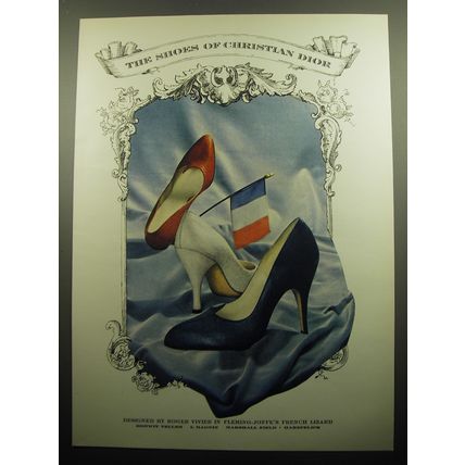 1958 Christian Dior Shoes designed by Roger Vivier Advertisement