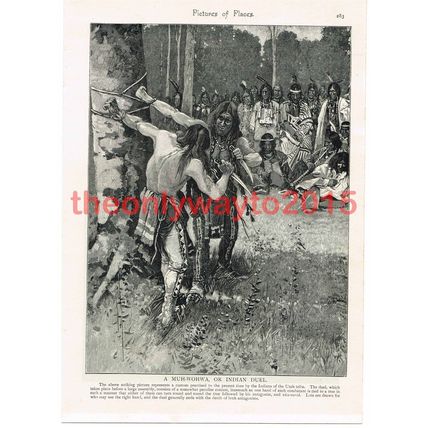 Muh-Wohwa (Indian Duel), Utah Tribe, USA, Book Illustration (Print), 1895